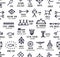 Black and white seamless repeatable pattern with Native American Symbols and their meanings.