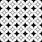 Black and white seamless star pattern - geometrical monochrome vector background design from curved shapes