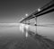 Black and White Seascape and Pier in New Brighton Beach