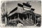 Black and White Sepia Vintage Photo of Old Wild Western Wooden Saloon in Goldfield Gold Mine Ghost Town