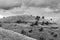 Black and white shot of the Ponor Valley, Alba, Apuseni Mountains, Carpathians