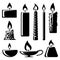 Black and white silhouette burning candles