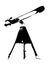 a black-and-white silhouette of the telescope. black and white cartoon illustration