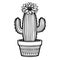 black and white simple cactus drawing, black and white cactus clipart in black and white, cactus line art