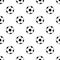 Black and white simple soccer balls seamless pattern, vector