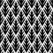 Black and white simple trees geometric ikat seamless pattern, vector
