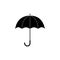 Black and white simple umbrella silhouette, vector