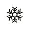 Black and white simple vector snowflake outline icon