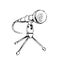 Black and white sketch of a desktop microphone