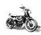 Black and white sketch of a motorcycle