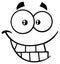 Black And White Smiling Cartoon Funny Face With Smiley Expression