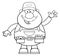 Black And White Smiling Mechanic Cartoon Character Waving For Greeting