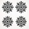 Black And White Snowflake Icons: Graphic Symmetry In Minimalist Stencil Art