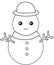 Black and White Snowman