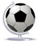 Black and white soccer ball or football and globus