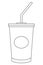 Black and white soda cola milkshake fast food icon poster.