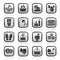 Black an white spa and relax objects icons