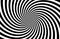 A black and white spiral optical illusion background . Monochrome concept