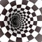 Black and white spiral tunnel. Vector