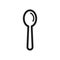 Black and white spoon line icon. Kitchen appliances for cooking Illustration, app. Simple symbol in line style.