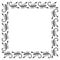 Black and white square frame made of ornamental scorpion in ethnic style. Hand-drawn arthropods of the class Arachnid. Zodiac sign
