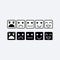Black white square icon of Emoticons. Rank, level satisfaction rating