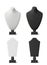 black and white stands for jewelry. Bust necklace mannequin vector realistic. Mannequin no head