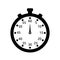 Black and white stopwatch. Icon of watch