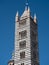 Black and white striped bell tower of Siena Cathedral