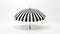 Black And White Striped Umbrella: Hyper-realistic Design With Meticulous Details