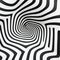 Black And White Striped Vortex: Realistic Forms And Psychedelic Illustration