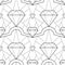 Black and white style diamonds background. Geometric seamless pattern with linear diamonds