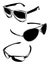 Black and White Sunglasses Vector Graphic Illustrations Set