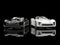 Black and white super sports concept cars - reflective ground