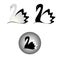 Black and white Swan logo icon