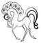 Black and white swirl horse vector