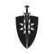 Black and white sword shield