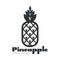 Black and white symmetric graphic pineapple logo template