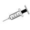 Black and white syringe vector coronavirus