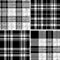 Black and white tartan seamless vector pattern