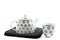 Black and white teapot and teacup