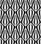 Black on white tear drop striped shaped lantern pattern seamless repeat background