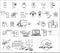 Black and White Thief Set - Collection of Concepts Vector illustrations