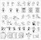 Black and White Thief - Set of Different Concepts Vector illustrations