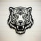 Black And White Tiger Head Wood Sign - Intricate Cut-outs