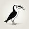 Black And White Toucan Bird Vector Illustration