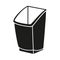 Black and white trash bin silhouette