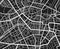 Black and white travel city map. Urban transport roads vector cartography background