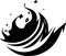 black and white of tsunami wave icon