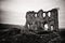 Black and white Turna castle ruins